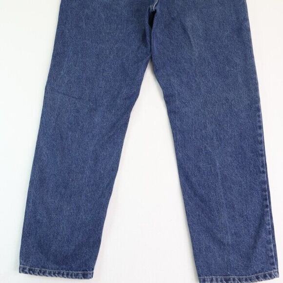 Wrangler Jeans Mens 35x32 (Measures 34x32) Blue Denim Straight Workwear Cowboy - Picture 6 of 8